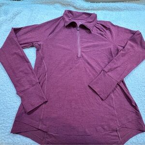 Apana Women's Long Sleeve Maroon Quarter-Zip Top